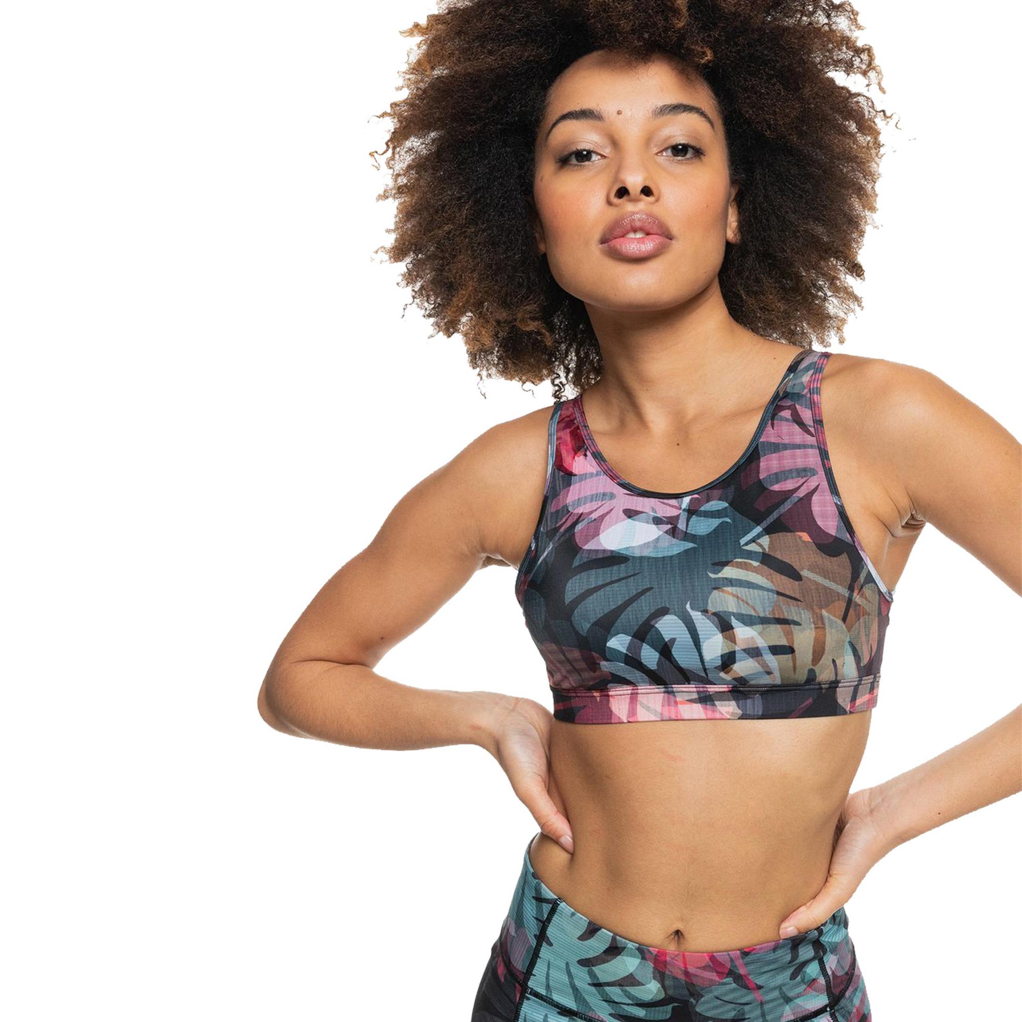Roxy Tropic Sky Printed Kadın Yeşil Fitness Bra