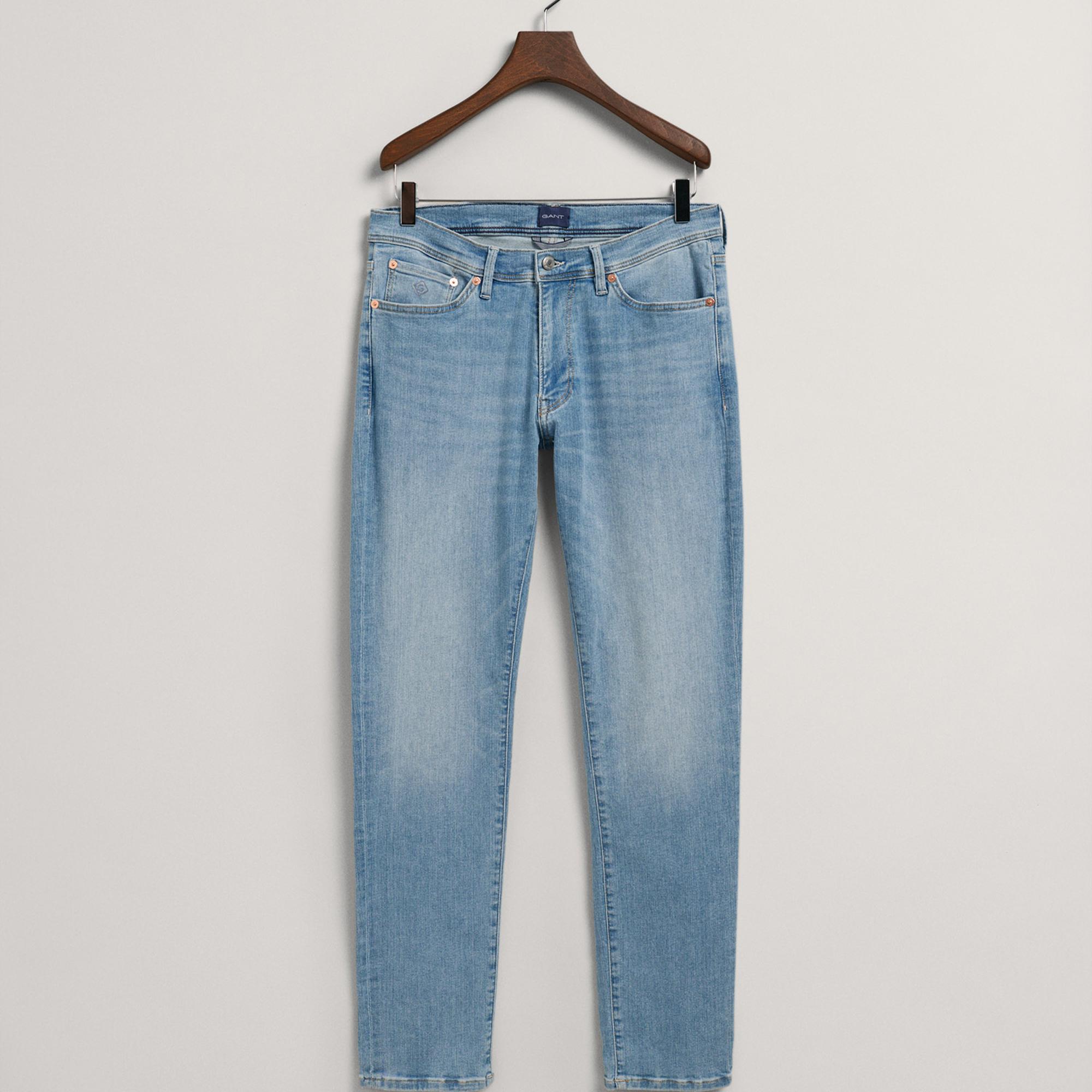 GANT Erkek Mavi Extra Slim Fit Jean Pantolon