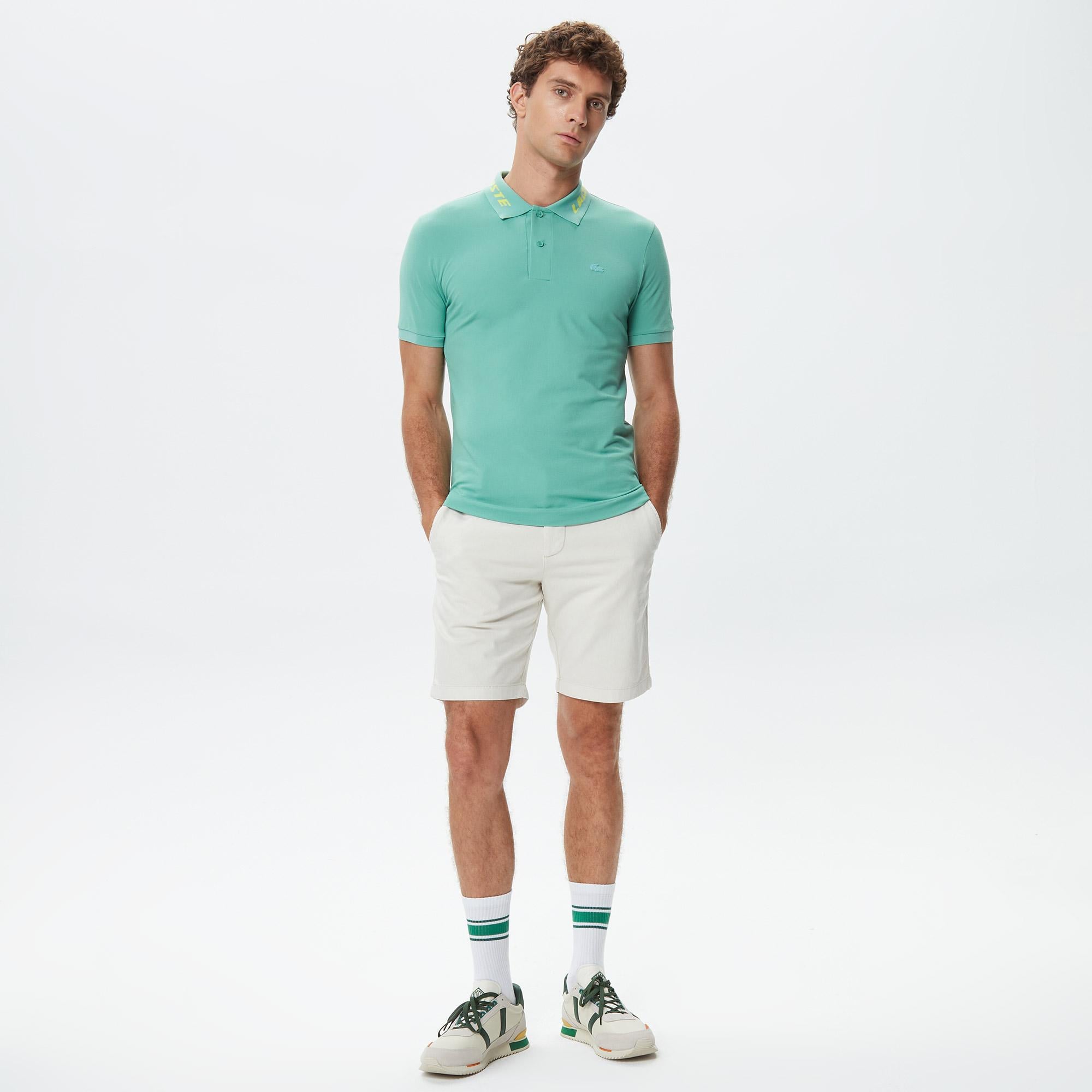 Erkek Slim Fit Bej Bermuda