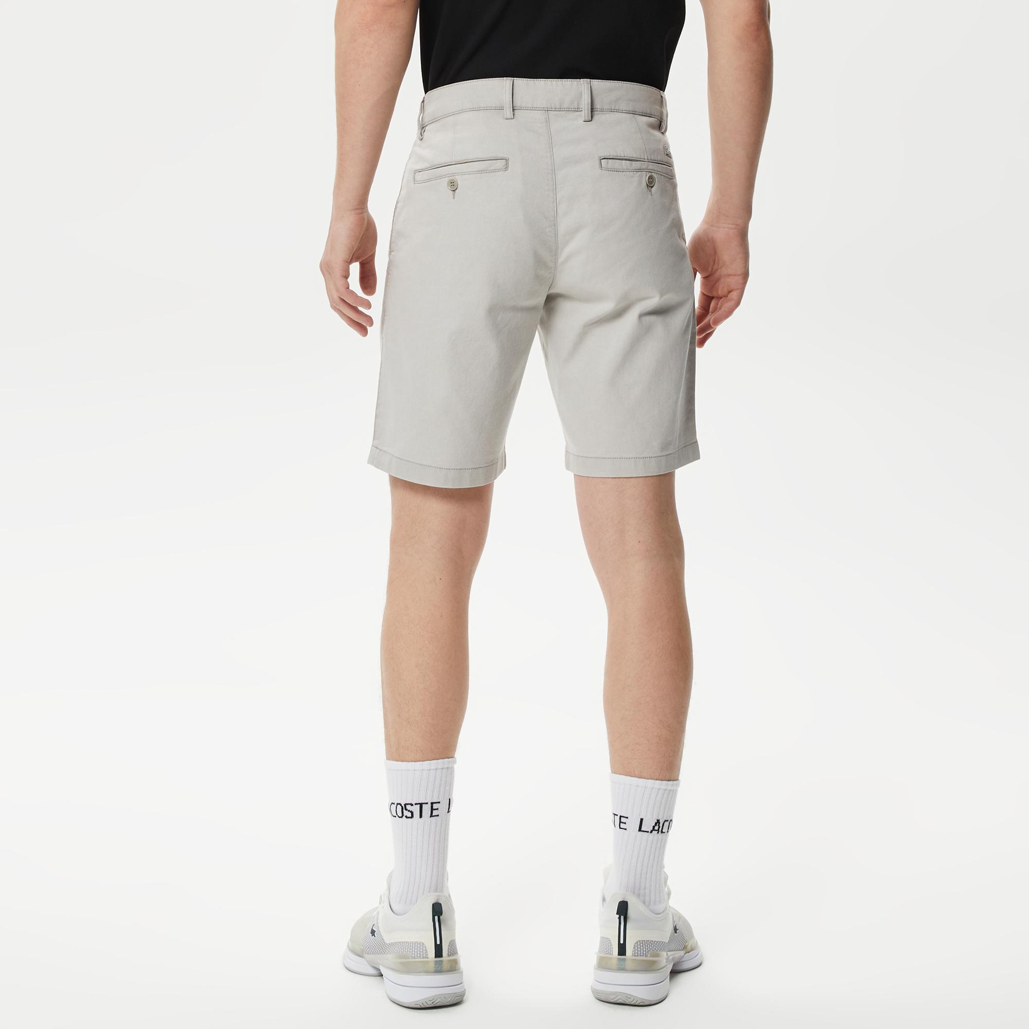 Erkek Slim Fit Organik Pamuk Gri Bermuda