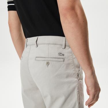  Erkek Slim Fit Organik Pamuk Gri Bermuda