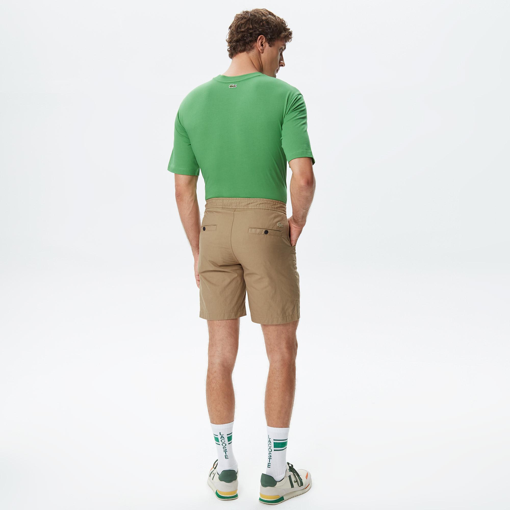 Erkek Regular Fit Bej Bermuda