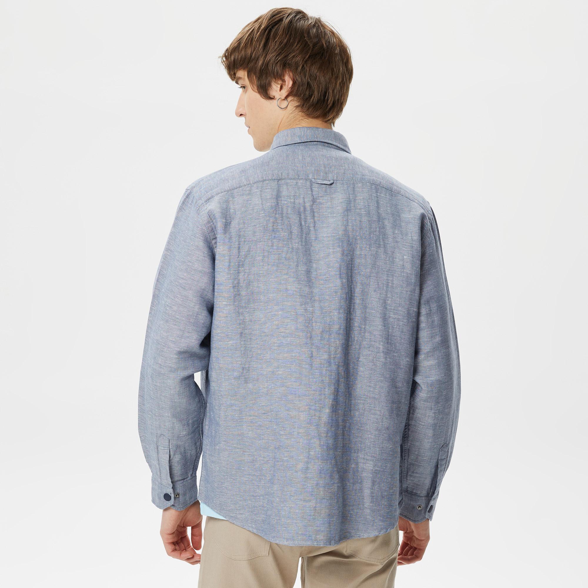 Erkek Relaxed Fit Mavi Gömlek