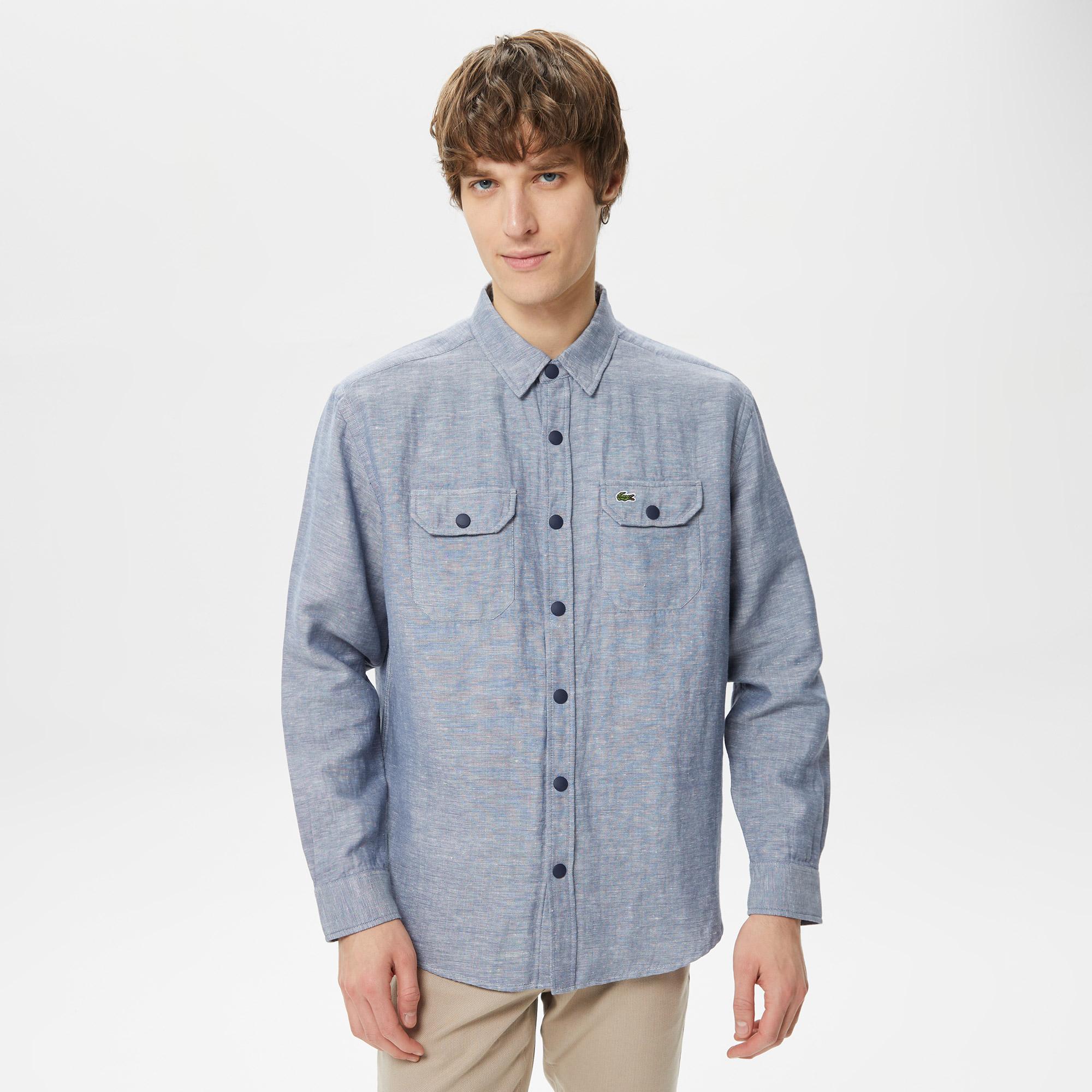 Erkek Relaxed Fit Mavi Gömlek