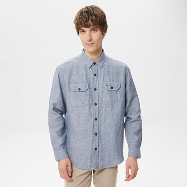  Erkek Relaxed Fit Mavi Gömlek