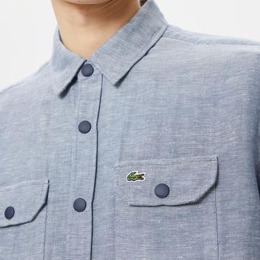  Erkek Relaxed Fit Mavi Gömlek