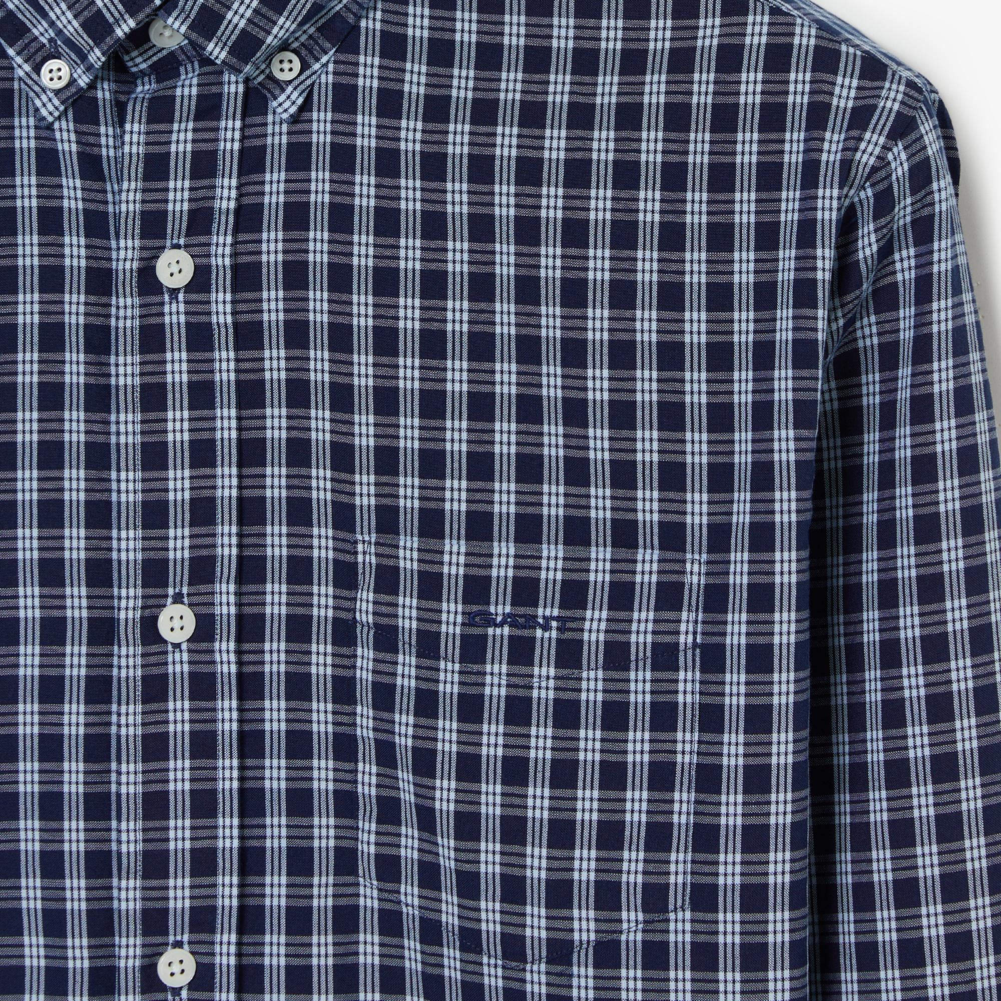 GANT Erkek Lacivert Regular Fit Kareli Gömlek
