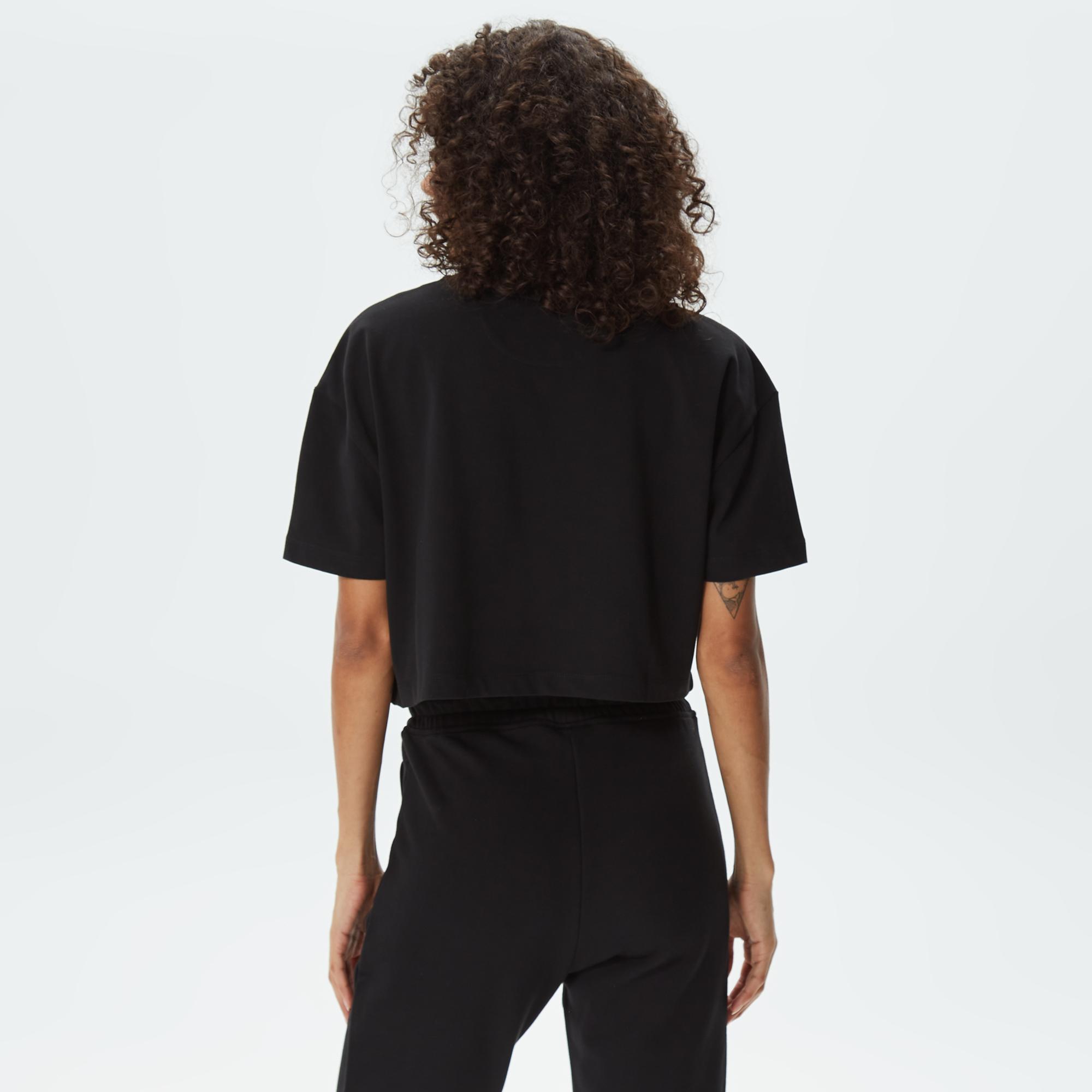 UNITED4 Classic Kadın Siyah Crop T-Shirt