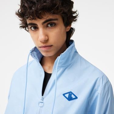  Netflix Kadın Dik Yaka Monogram Açık Mavi Ceket
