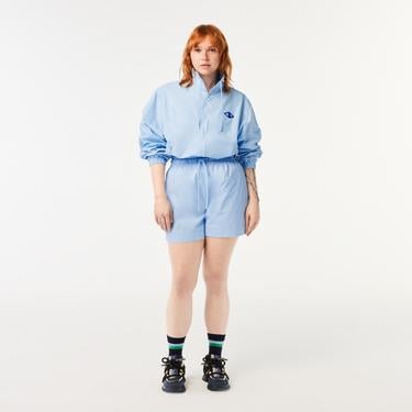  Netflix Kadın Dik Yaka Monogram Açık Mavi Ceket