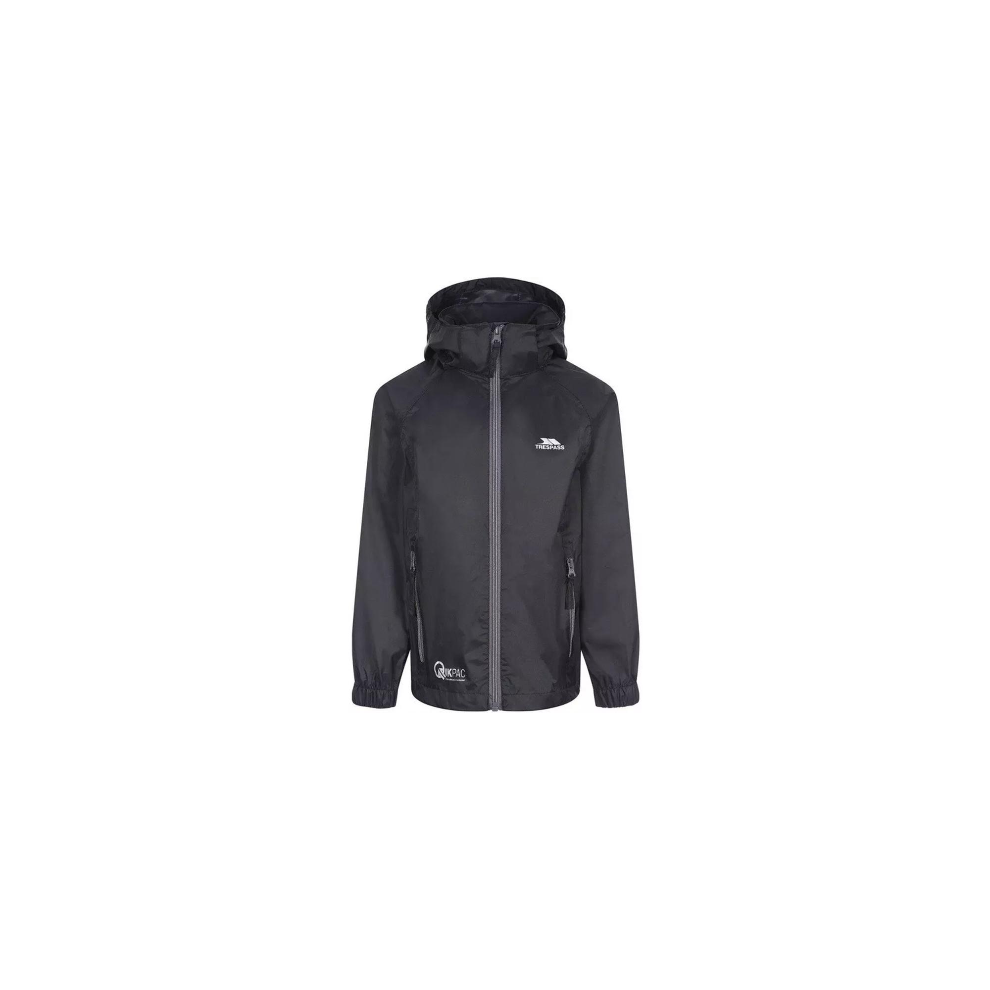 Trespass Qikpac X - Unisex Kids Packaway Tp75 Unisex Çocuk Siyah Outdoor Ceketi