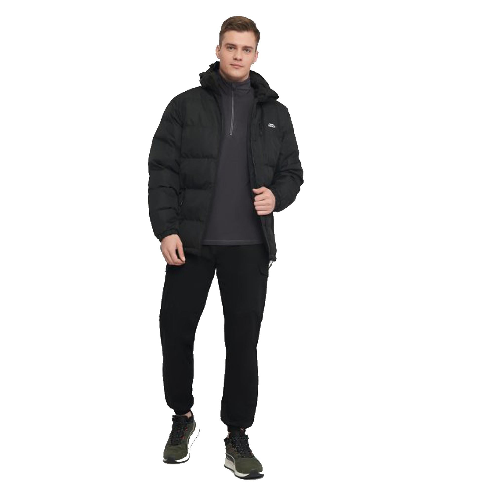 Trespass Clip - Padded Erkek Siyah Outdoor Ceketi