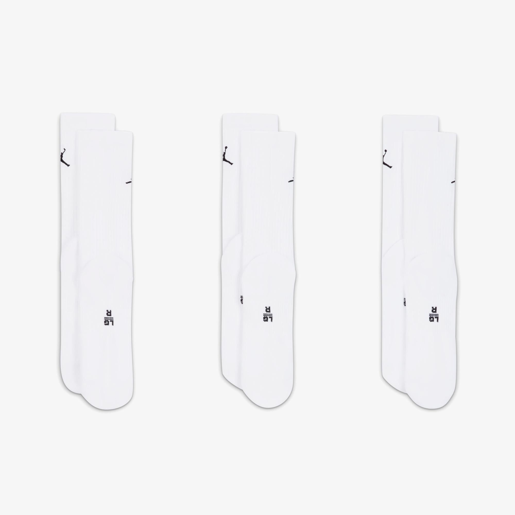Jordan Cush Poly 3' lü Unisex Beyaz Çorap