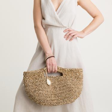  Jimba Capri In Natural Basket Tote Kadın Bej El Çantası