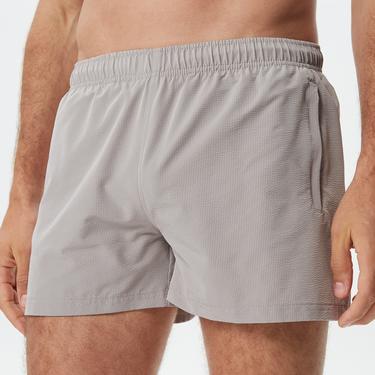  Erkek Regular Fit Çizgili Gri Mayo Şort