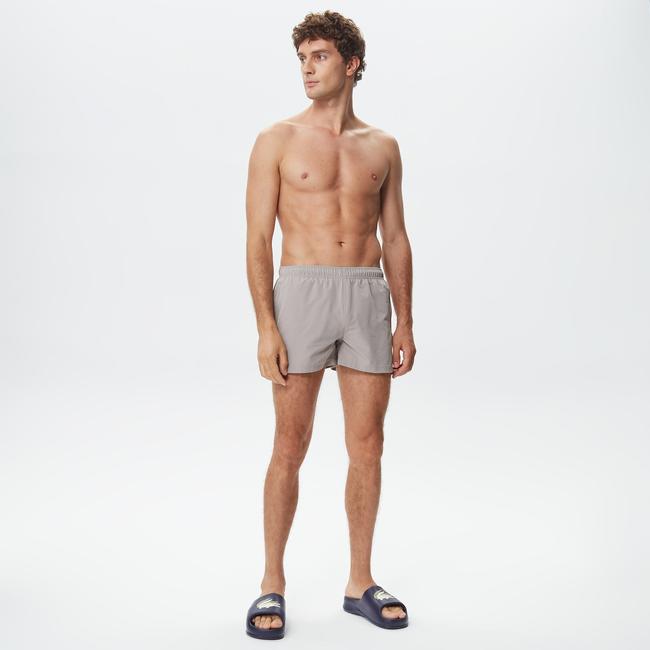  Erkek Regular Fit Çizgili Gri Mayo Şort