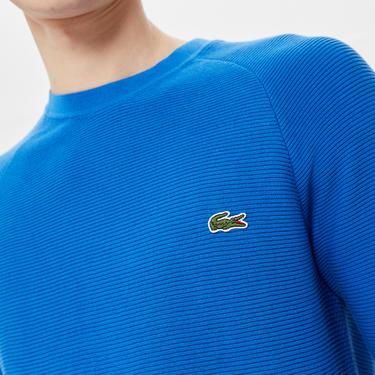  Lacoste Erkek Regular Fit Bisiklet Yaka Mavi Kazak