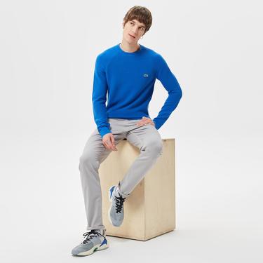  Lacoste Erkek Regular Fit Bisiklet Yaka Mavi Kazak
