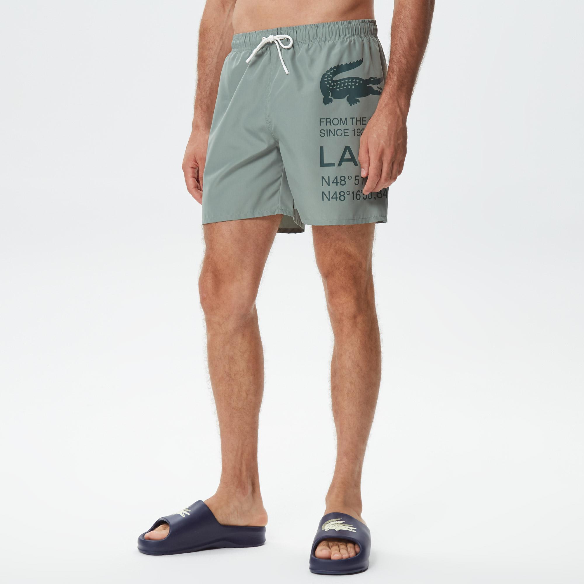 Erkek Baskılı Yeşil Mayo Şort