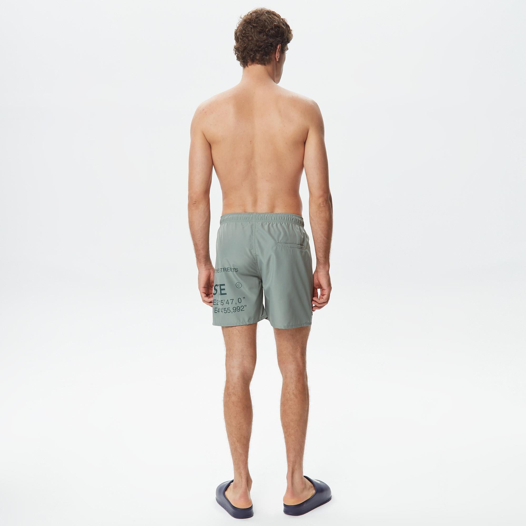 Erkek Baskılı Yeşil Mayo Şort