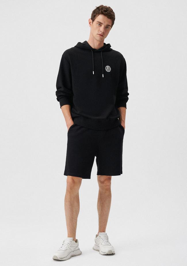  Mavi Siyah Örme Şort 066935-900