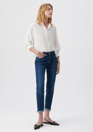  Mavi Ada Koyu Mavi Vintage Jean Pantolon 1020535596