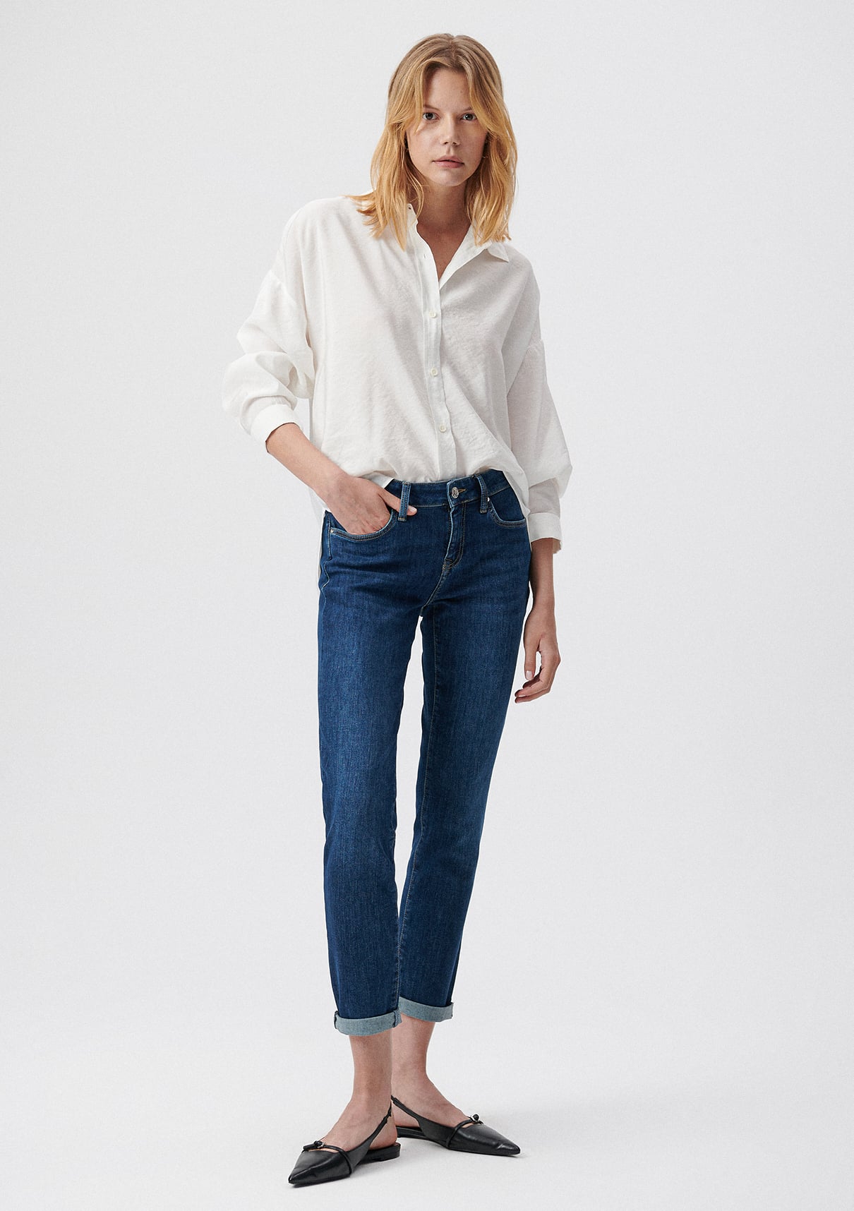  Mavi Ada Koyu Mavi Vintage Jean Pantolon 1020535596