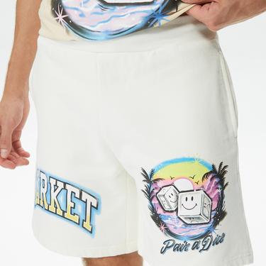  Market Smiley Pair Of Dice Erkek Beyaz Şort