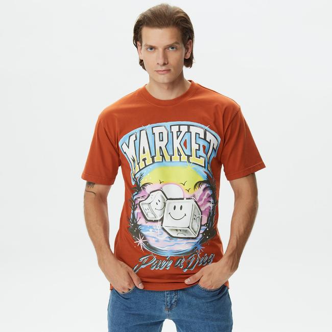  Market Smiley Pair of Dice Erkek Turuncu T-Shirt