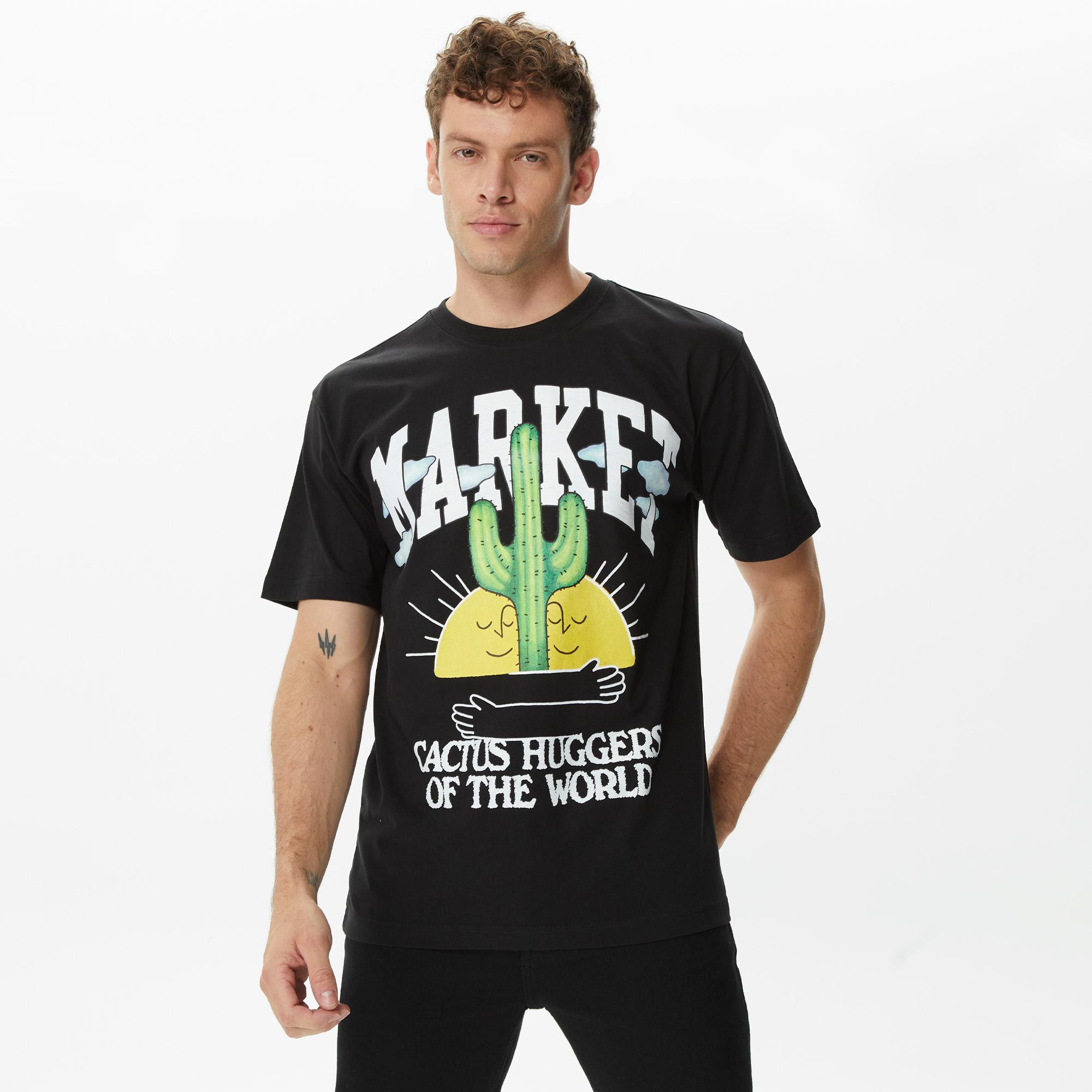 Market Cactus Lovers Erkek Siyah T-Shirt