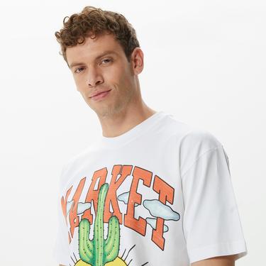  Market Cactus Lovers Erkek Beyaz T-Shirt
