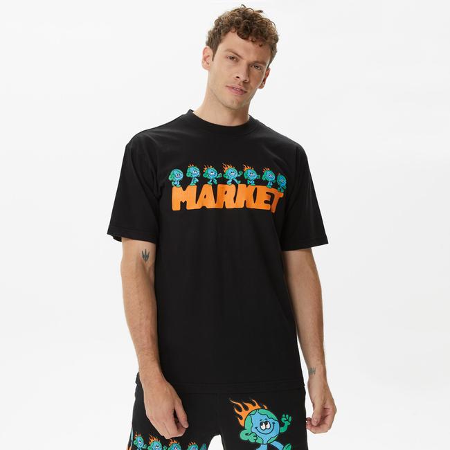  Market Keep Going Erkek Siyah T-Shirt