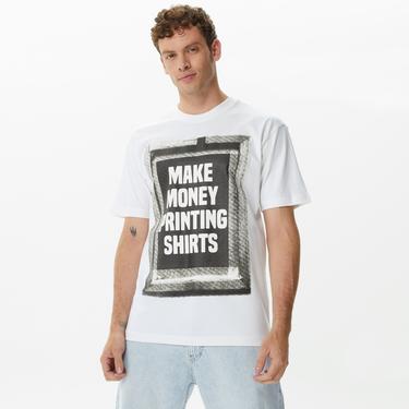  Market Printing Money Erkek Beyaz T-Shirt