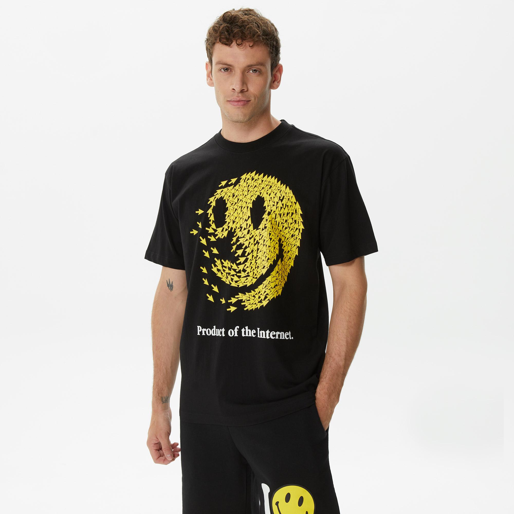Market Smiley Product Of The Internet Erkek Siyah T-Shirt
