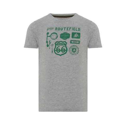  Routefield Truck Erkek Gri Tişört