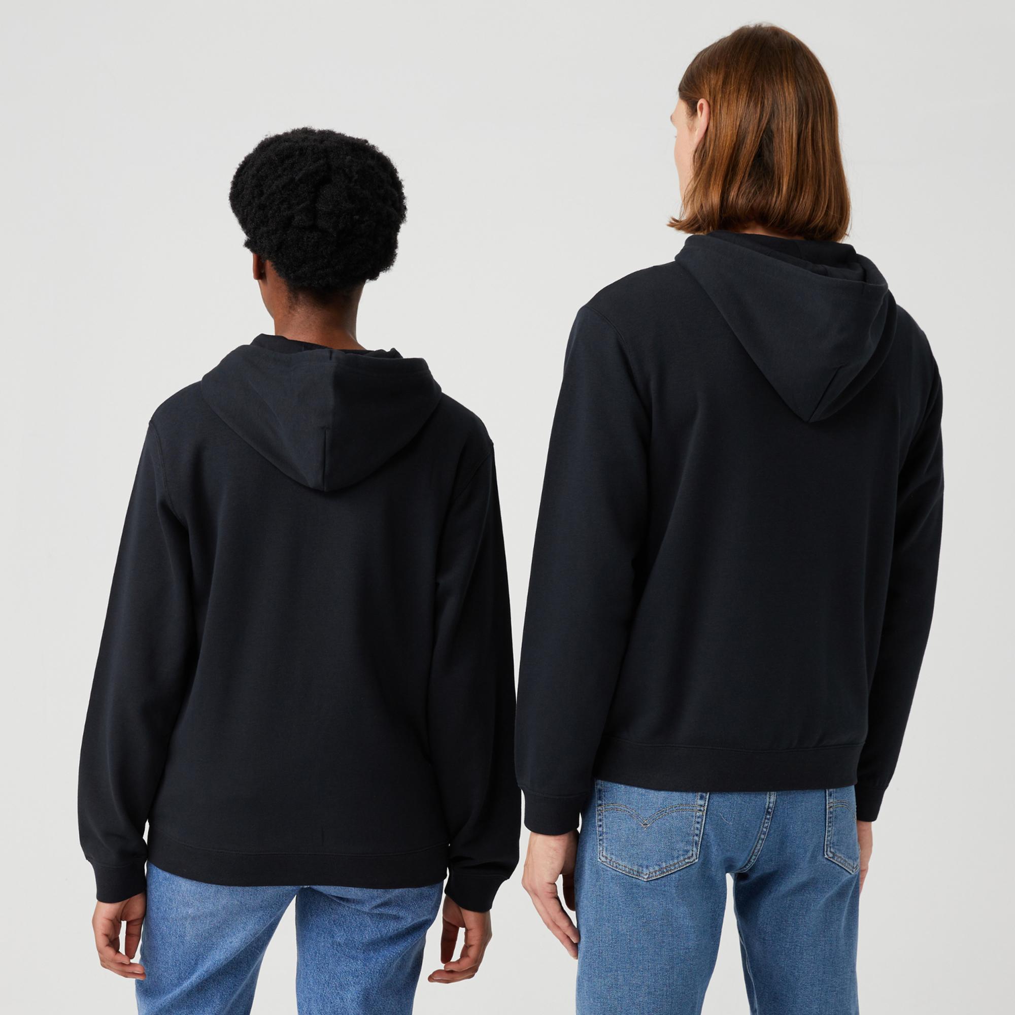 Converse Unisex Siyah Fermuarlı Hoodie