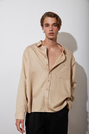  Keten Karışımlı Oversize Gömlek