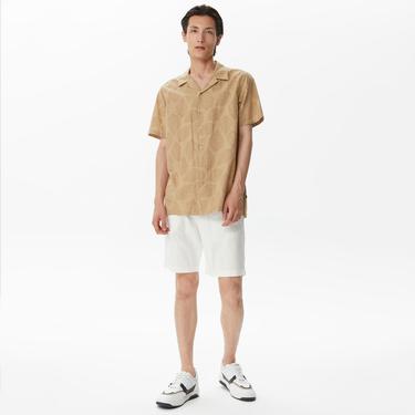  Nautica Erkek Bej Classic Fit Kısa Kollu Gömlek