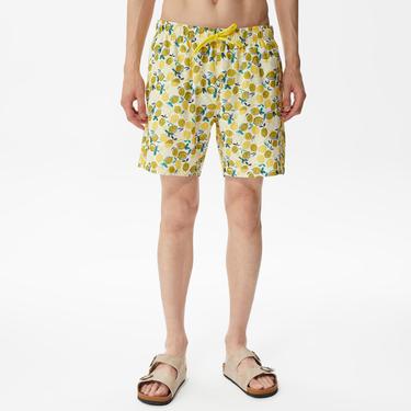  Nautica Erkek Sarı Baskılı Mayo Şort