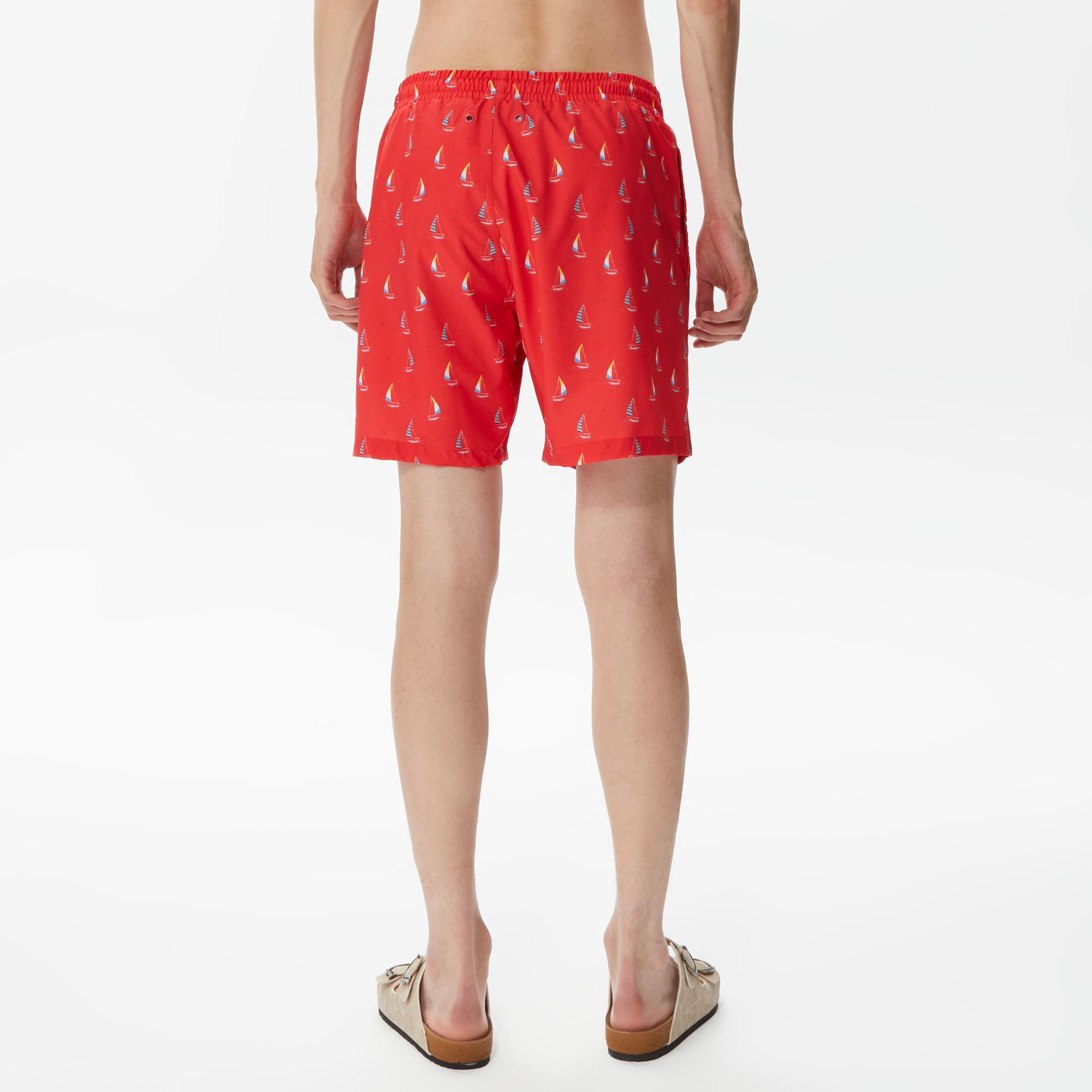 Nautica Erkek Kırmızı Baskılı Deniz Şortu