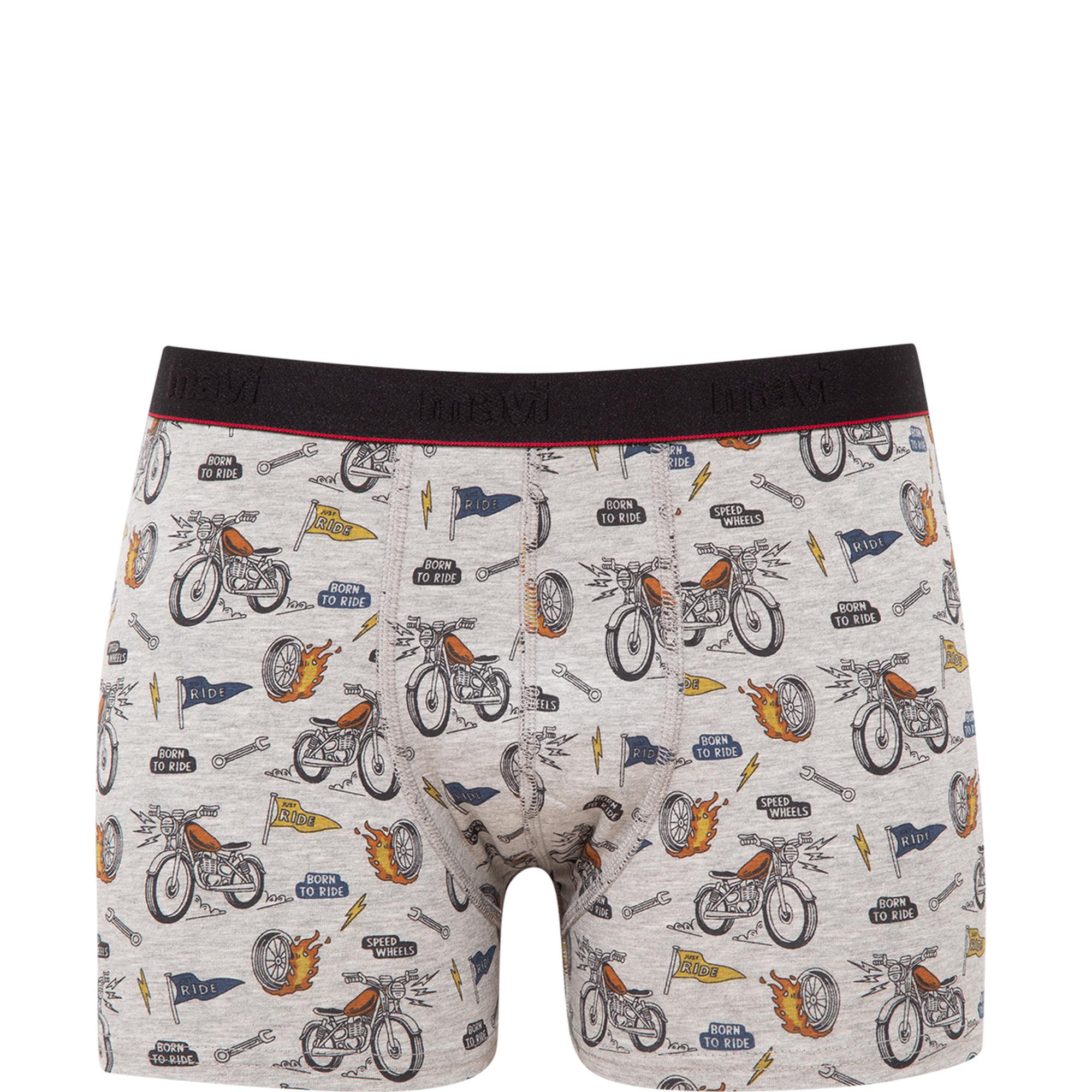 Mavi Baskılı Gri Boxer 0910723-82816