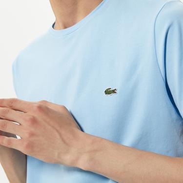  Lacoste Erkek Slim Fit Bisiklet Yaka Mavi T-Shirt