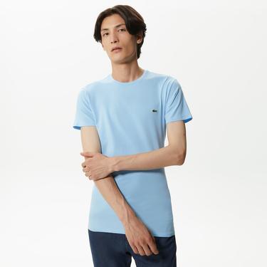  Lacoste Erkek Slim Fit Bisiklet Yaka Mavi T-Shirt