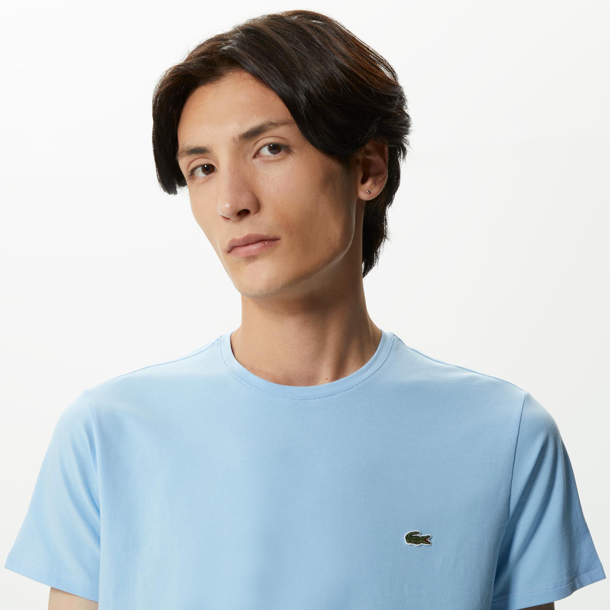 Lacoste Erkek Slim Fit Bisiklet Yaka Mavi T-Shirt