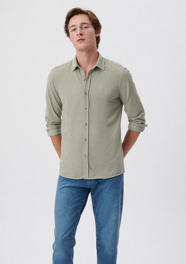  Mavi Yeşil Gömlek Fitted / Vücuda Oturan Kesim 0210294-32344