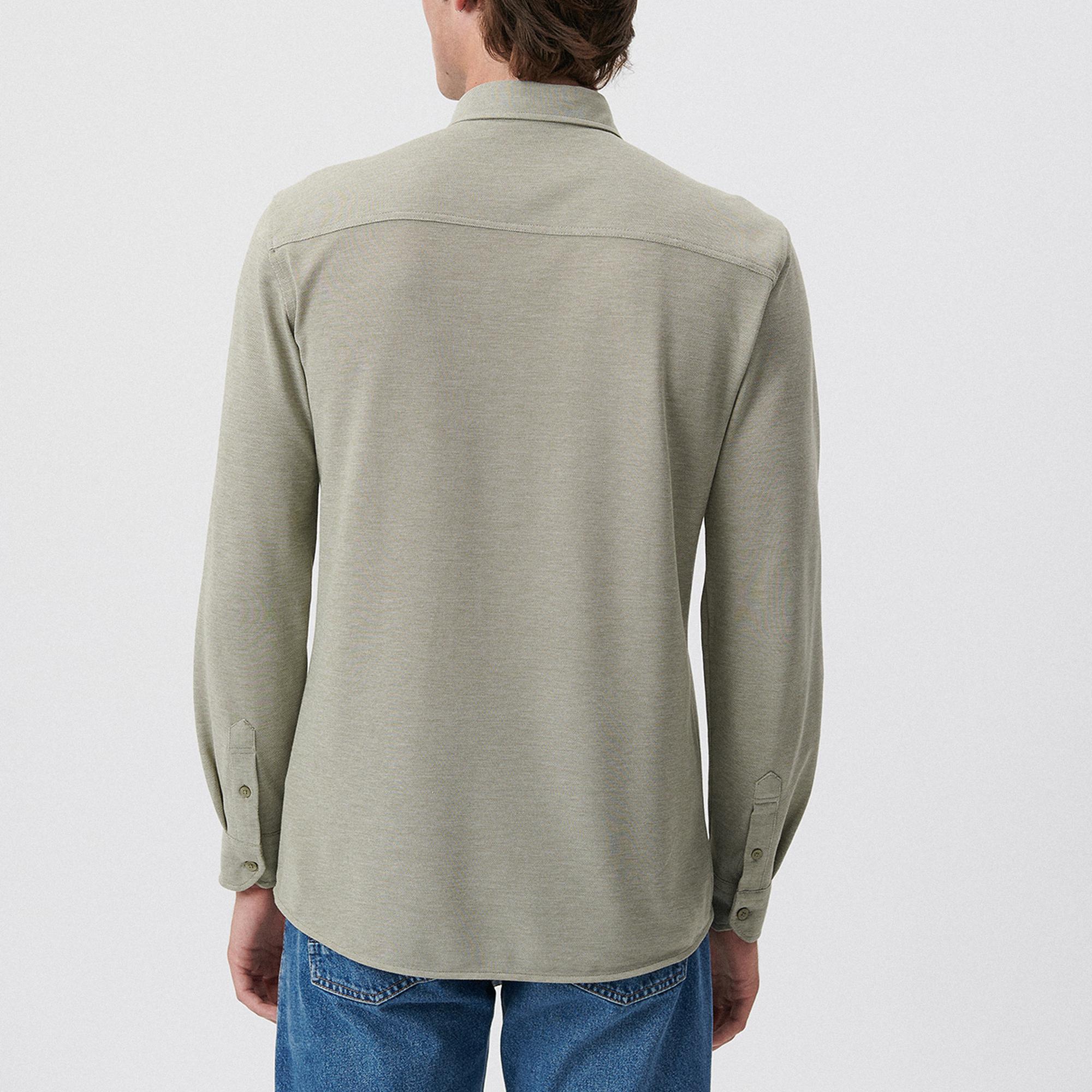 Mavi Yeşil Gömlek Fitted / Vücuda Oturan Kesim 0210294-32344