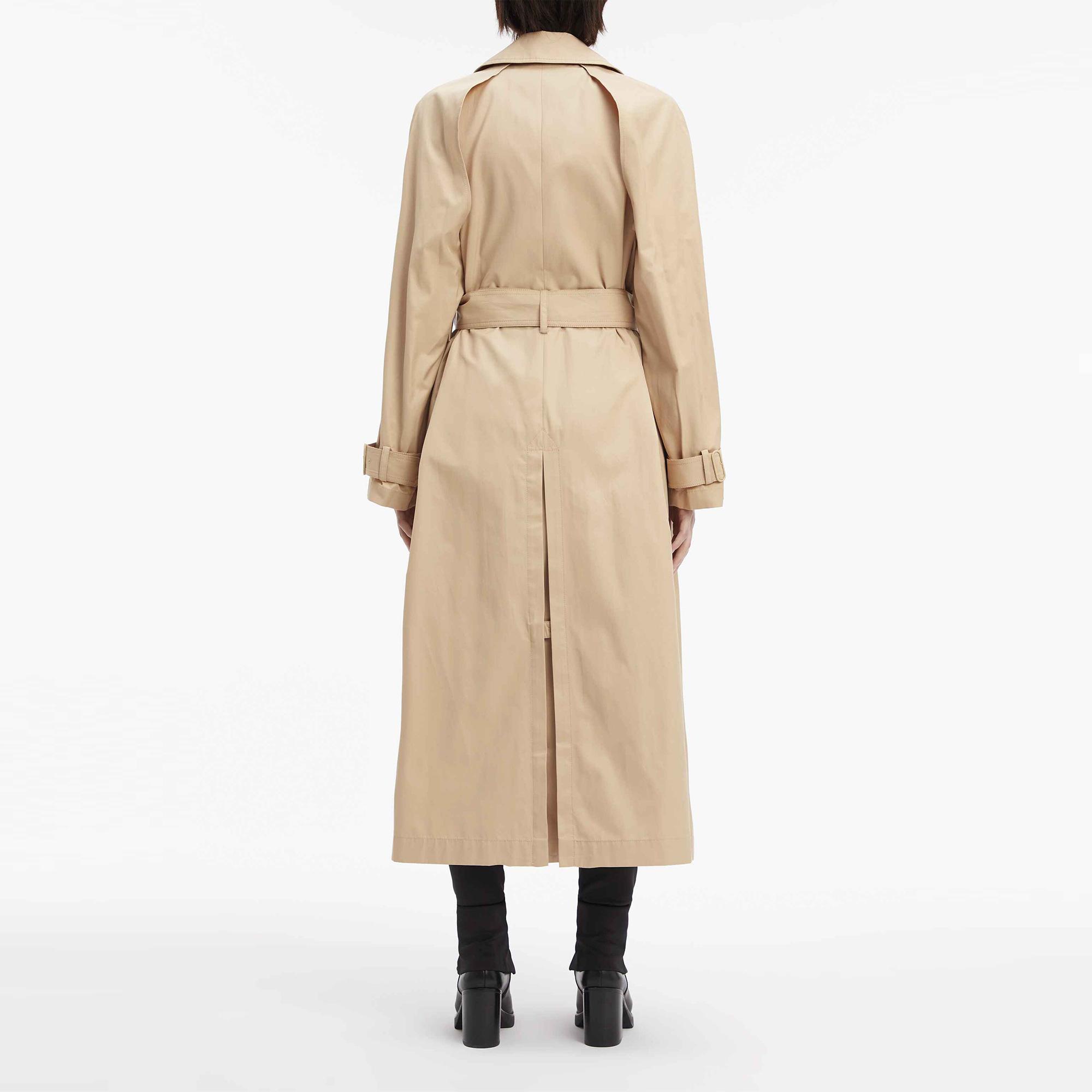 Calvin Klein Cut Out Shoulder Trench Kahverengi Kadın Mont