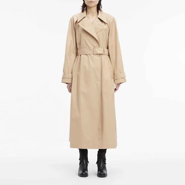  Calvin Klein Cut Out Shoulder Trench Kahverengi Kadın Mont