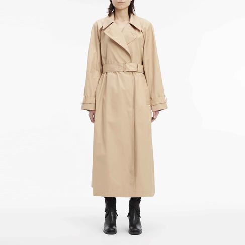  Calvin Klein Cut Out Shoulder Trench Kahverengi Kadın Mont