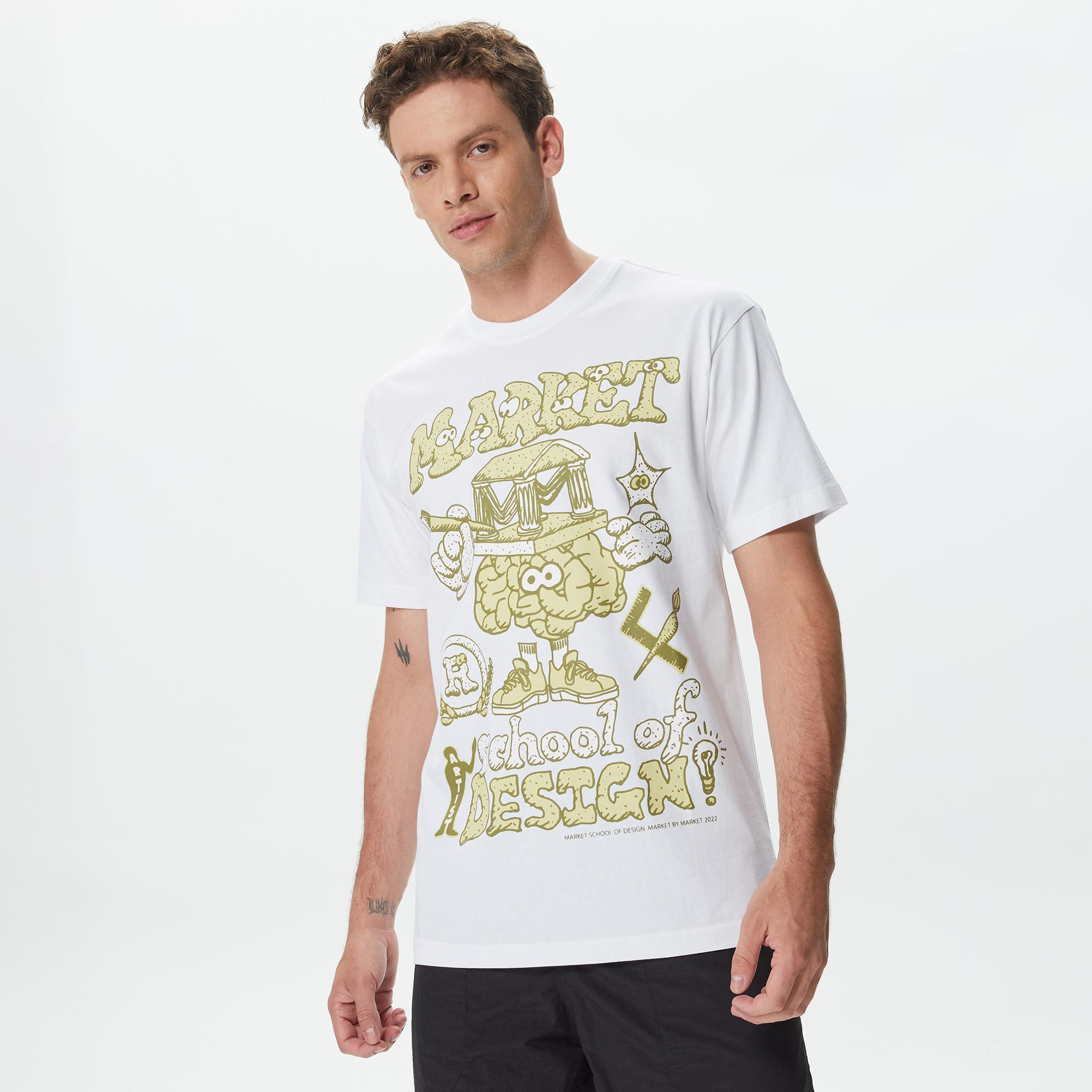 Market School Of Design Erkek Beyaz T-Shirt